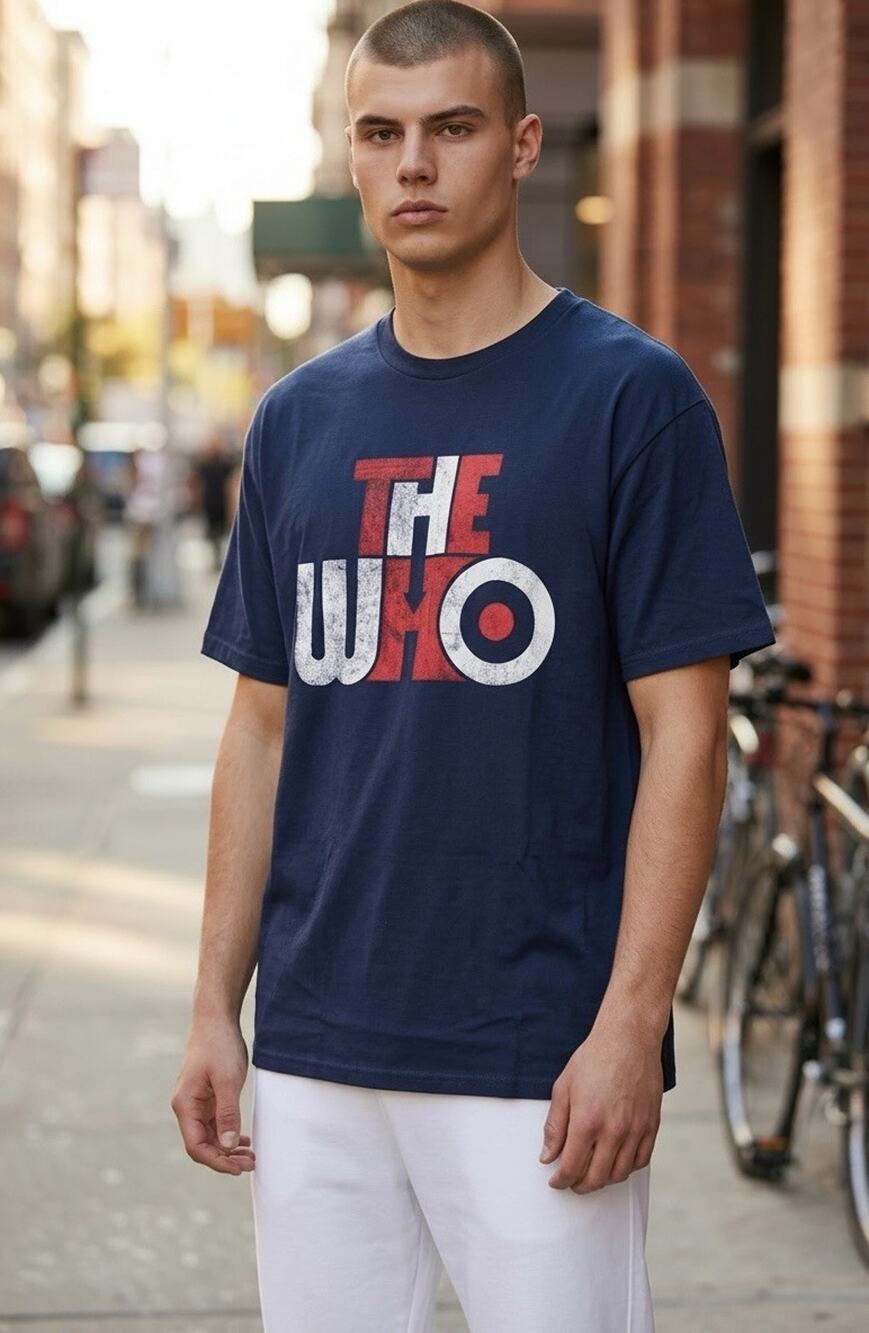 The Who Graphic Band T-Shirt Men’s Large Blue Short Sleeve Rock Tee